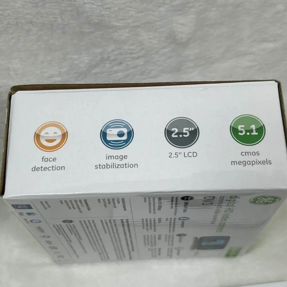 GE DV1 HD 1080p Camcorder Video Camera Waterproof w/ Memory Card Disc Open Box